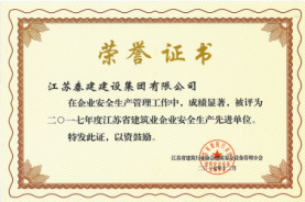 2017年度省安全生產先進企業(yè)
